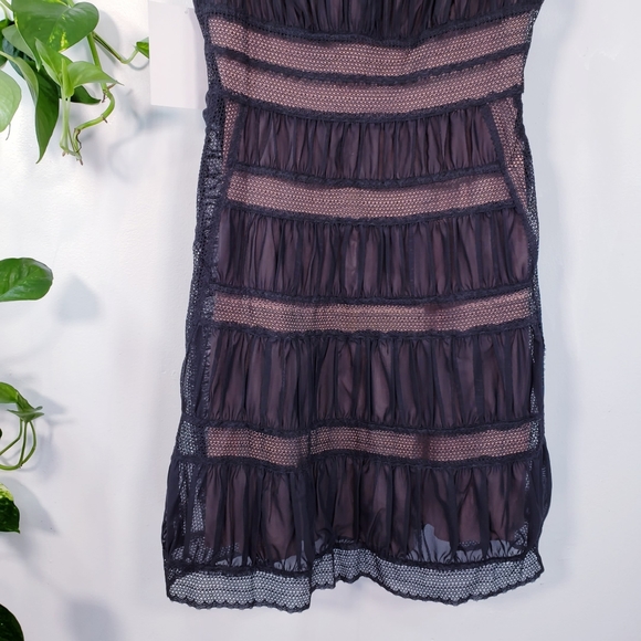 New $250 FREE PEOPLE Black Nude Lace Party Dress 2 - Picture 12 of 16